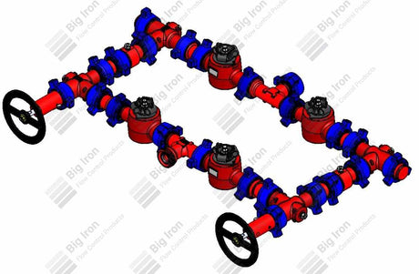 Manifold 2” Fig 1502 4 Plug Valve Dual Stage W/2 Adjustables-2 Positives 15000 Psi Std Service